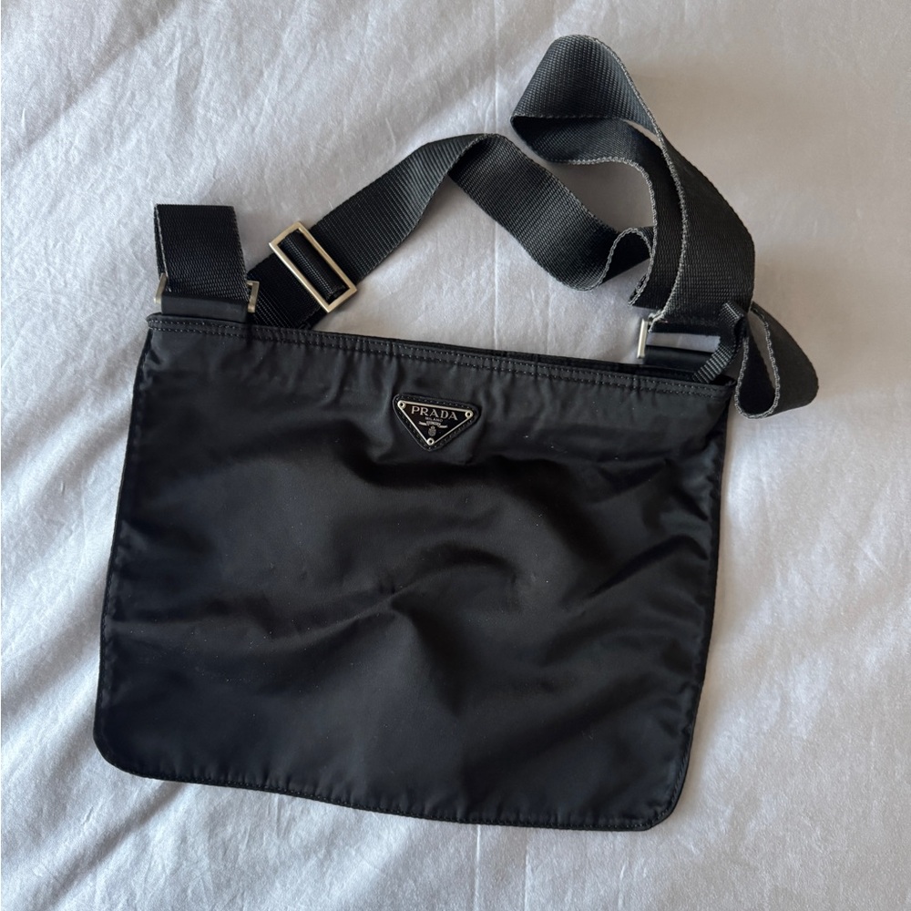 Prada Sleek Black Men's Messenger Bag